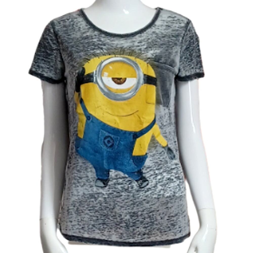 DESPICABLE ME 2 STUART THE MINION BURN OUT T-SHIRT SIZE S